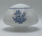 Vintage Milk Glass Ceiling Mount Lamp Light Shade Blue Floral