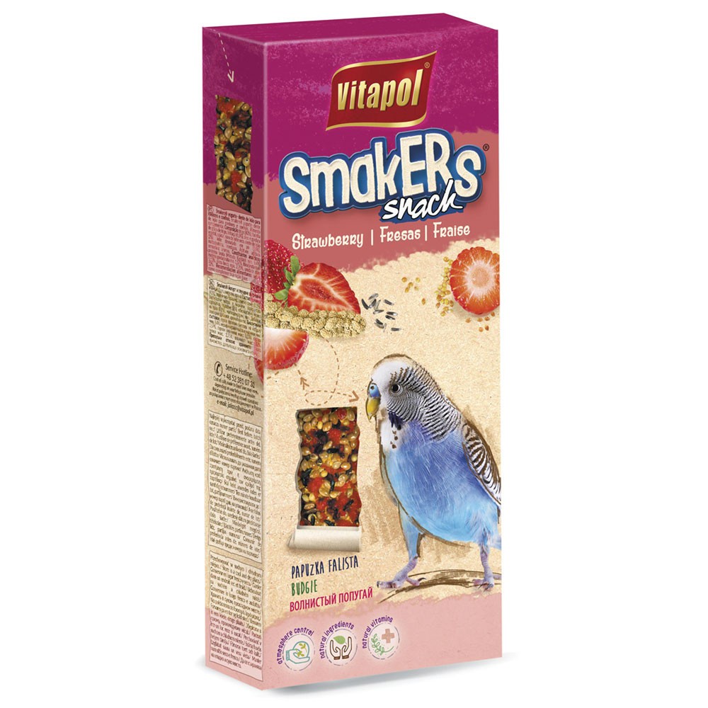Vitapol Budgie Sticks Twinpack tasty strawberry flavour treats for Parakeets