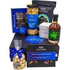 Feinkost Valentinstagsgeschenk-Set XXL "Zum Valentinstag blue" Hallingers DE