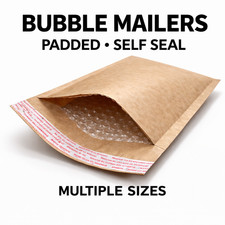 Kraft Bubble Mailers Padded Envelopes Self Seal Shipping Bags Multiple Sizes