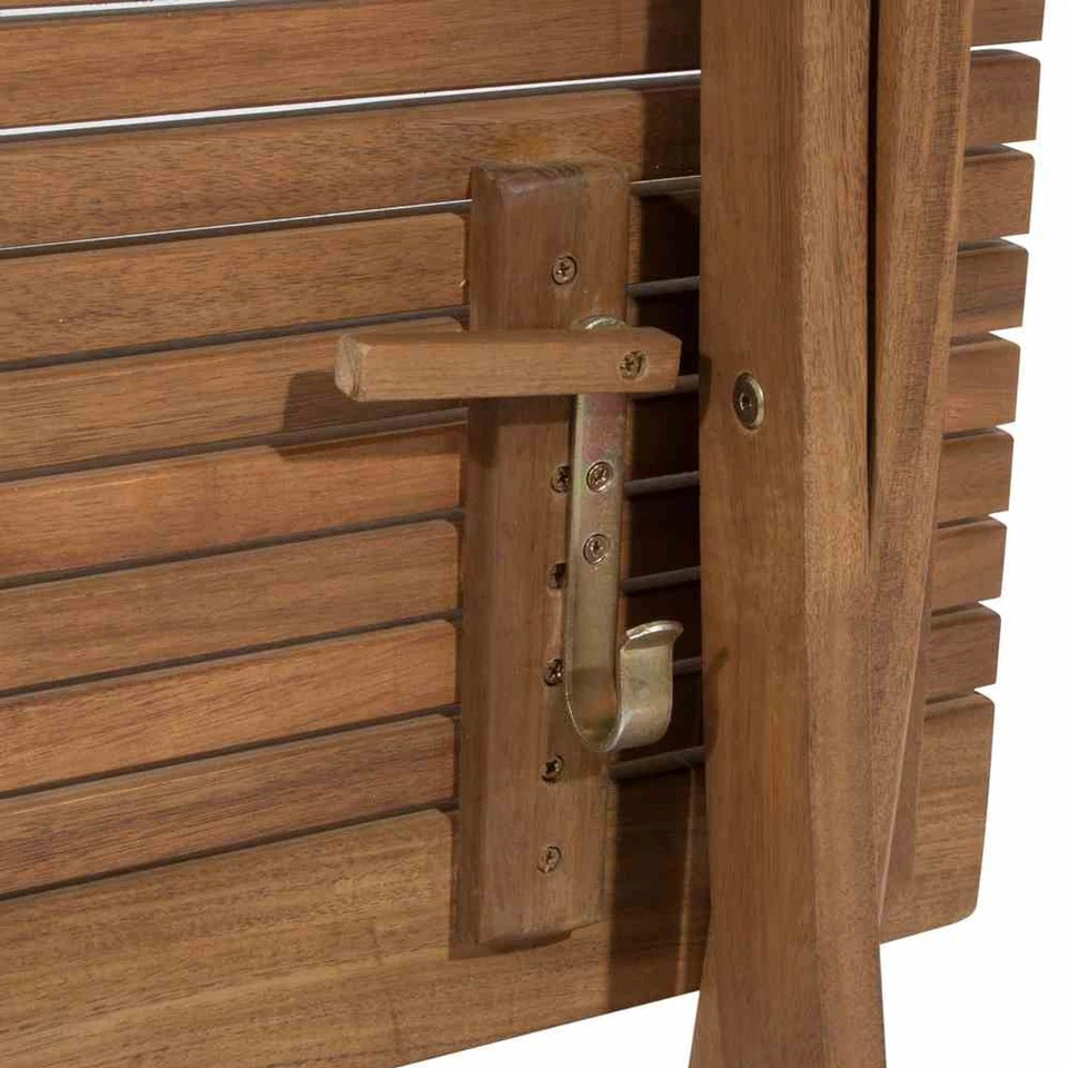 Falun Klapptisch 80x80x74 cm Gestell und Tischplatte Akazienholz natur geölt neu - Bild 3 von 4