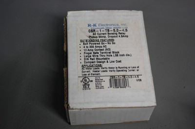 NEW RK CSR-1-TB-5.0-4.5  AC CURRENT SENSING RELAY