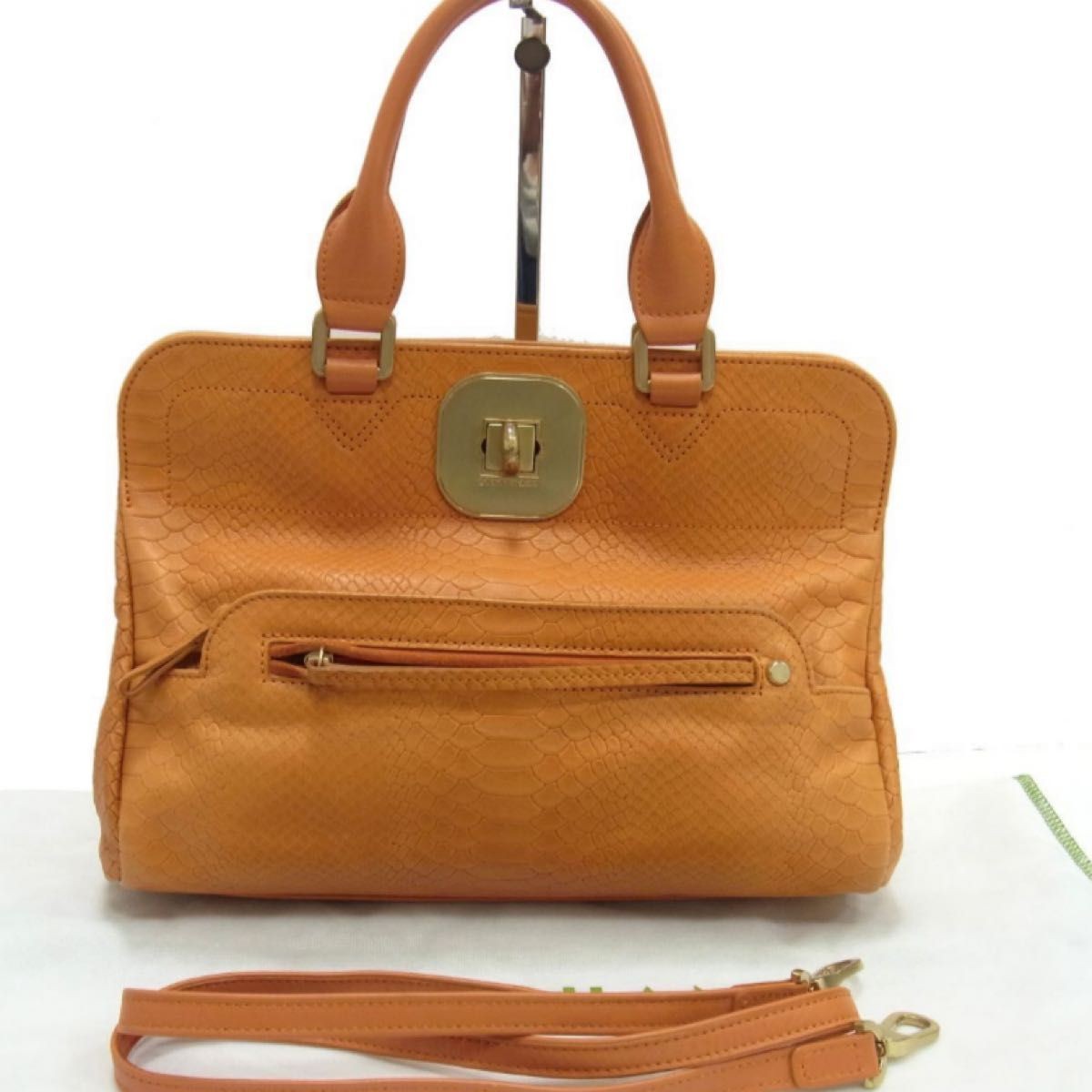 LONGCHAMP 2WAY Leather Shoulder Bag Python Emboss… - image 2