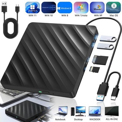 5-in-1 Blu-ray Laufwerk Externer Blu-ray Brenner DVD-Brenner Externe für Laptop