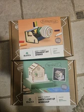 LOT of 2 NEW KiwiCo Kits: Ornament Art Spinner & Santa's Light-Up Workshop