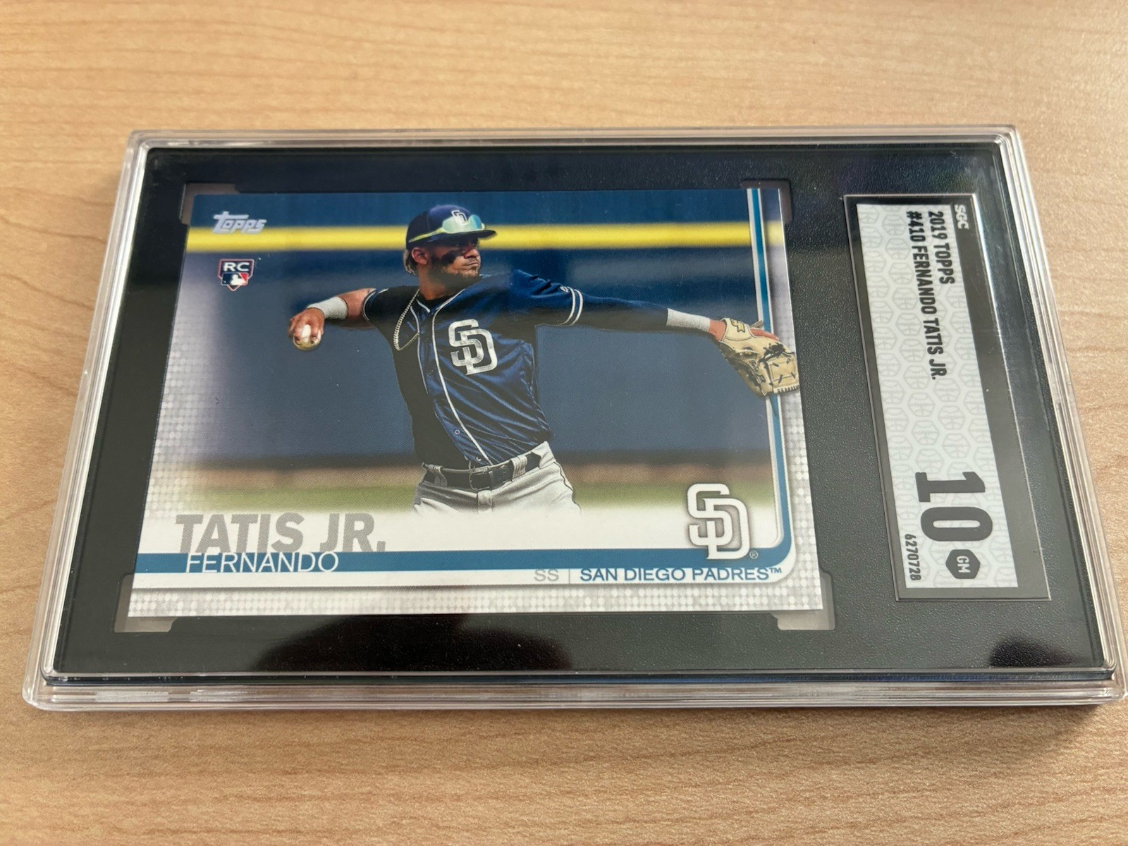 2019 Topps #410 Fernando Tatis Jr Rookie Card RC SGC 10 Gem Mint Padres