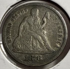 1876 Seated Liberty Dime 10C Silver U.S. Coin - VF Detail