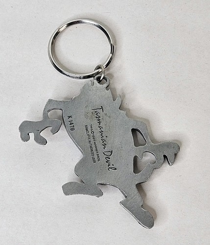 Tasmanian Devil Taz Looney Tunes Pewter Keychain Warner Bros Vintage 1995 - Picture 2 of 3
