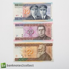 LITHUANIA: Set of 3 Lithuanian Litu Banknotes.