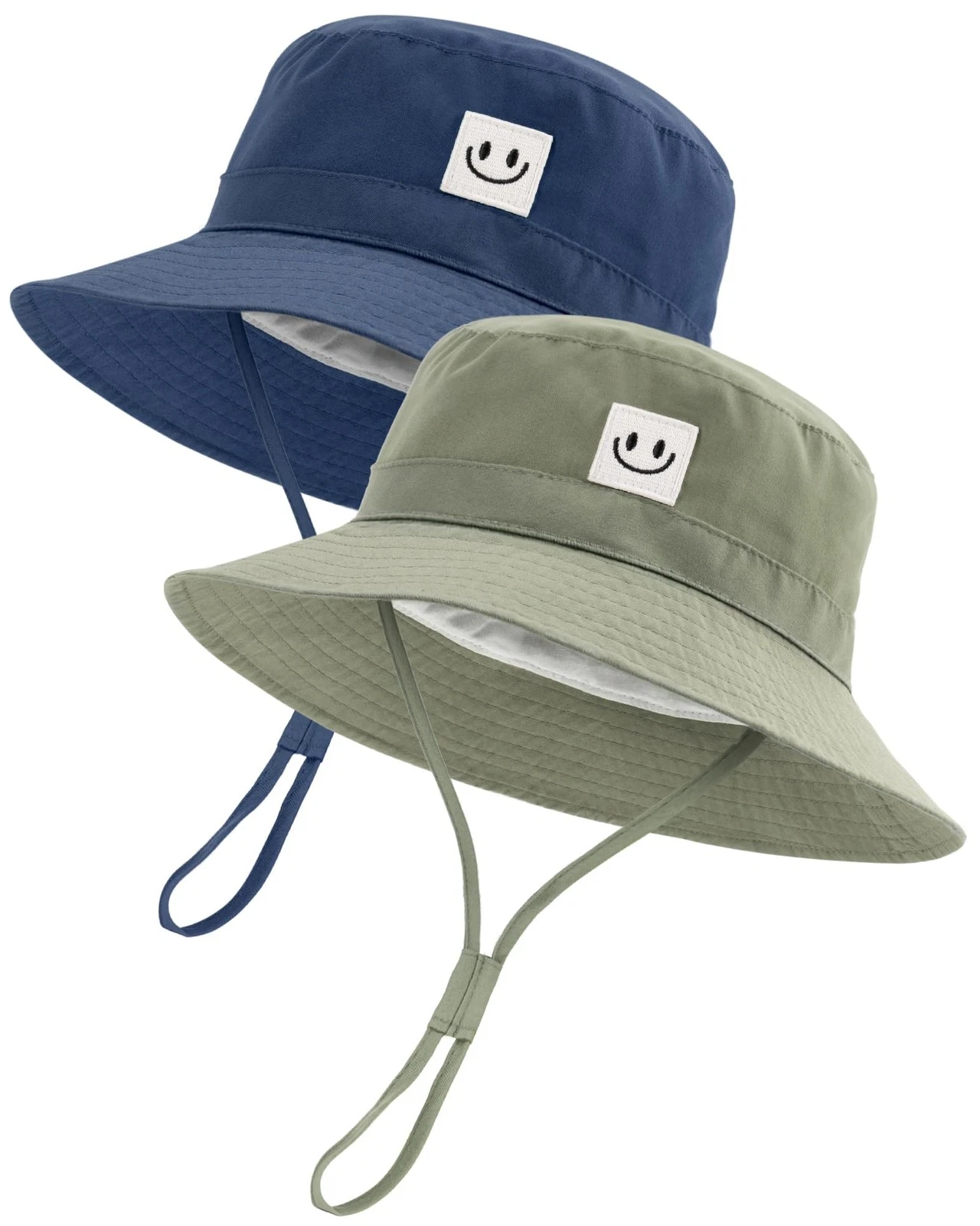 FURTALK Baby Sun Hat Smile Face Toddler Boys 6-24 Months, Army Green+navy