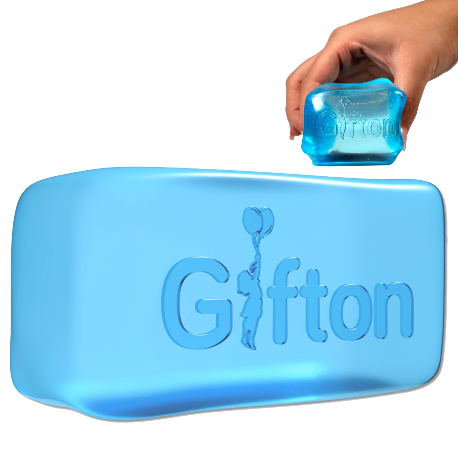 Gifton - Cuboid DNA Stress Relief Ball - Novelty Squeeze Sensory M, Blue
