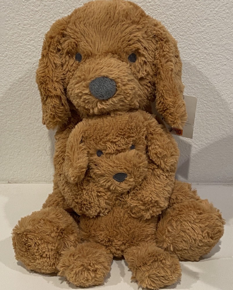 Cloud Island Brown 15-inch Mom Dog and Puppy Plush Rattle Set Target 2023 Stuffed Toy