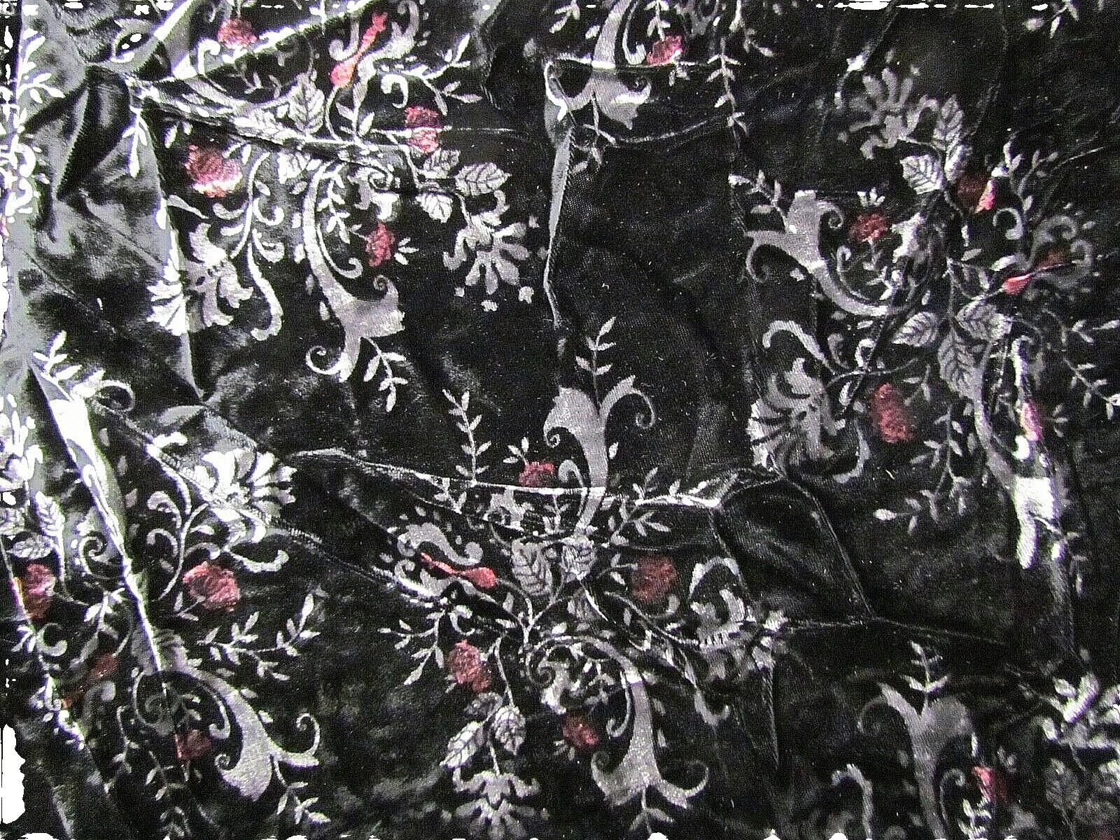 Telas de terciopelo negro aplastado Craft