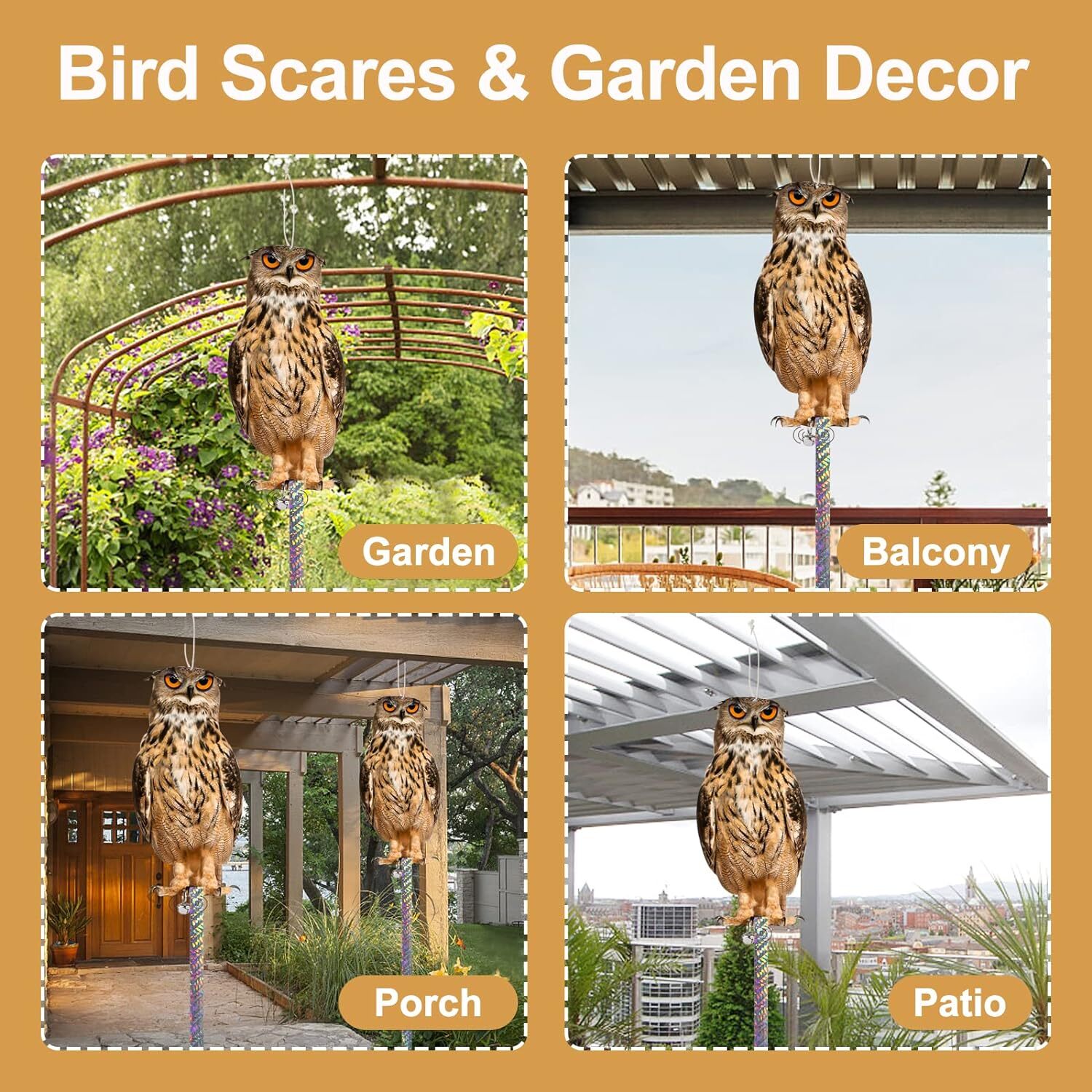 Pigeon Deterrent, Bird Scarers for Gardens, Plastic Pictures Pigeon Scarer, Owl eBay