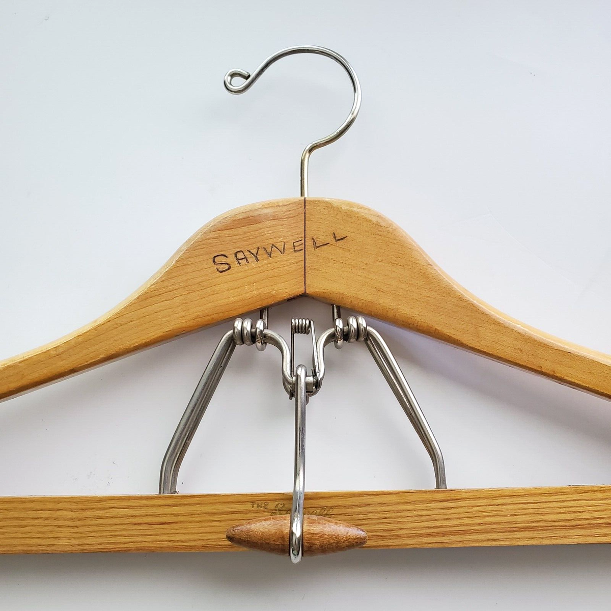The Setwell wooden hanger 17-1/2 inch coat pants vintage closet The Setwell wooden hanger 17-1/2 inch coat pants vintage closet