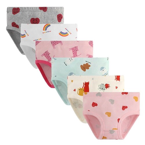 6-Pack Kids Little Girls' Soft 100% Cotton Underwear baby Briefs Panties 2-10T - Picture 14 of 38