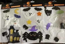 Halloween Window Cling Ghost House Tree Witch Skeleton Halloween Decor 3 Packs