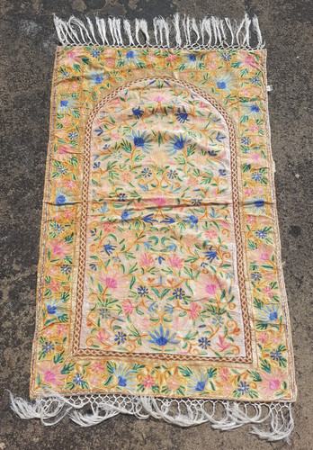 Vintage Hand Woven Kashmiri Velvet Chain Stich Kilim Rug Carpet 100x67 cm