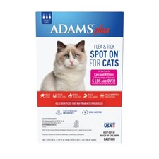 Adams Plus Flea Tick Spot On for Cats Kittens, Over 5 lb 2packs