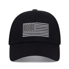 American USA Flag Baseball Cap-Black