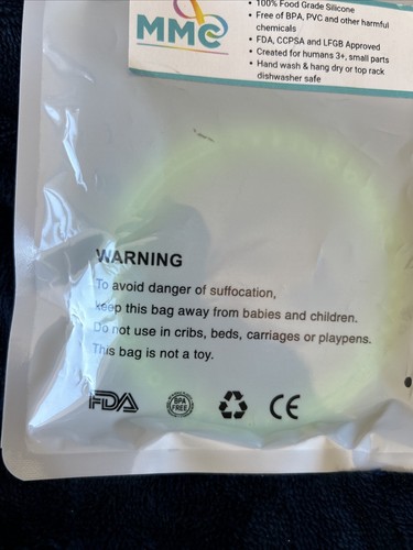 New MMC Silicone Chewable Teether Bracelet Lime Green - Picture 4 of 6