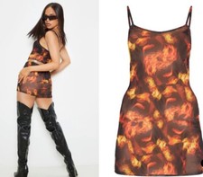 pretty little thing mesh fire dress