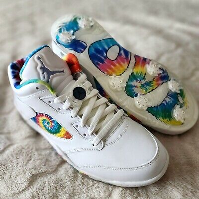 NIKE AIR JORDAN 5 LOW GOLF TIE-DYE CW4205-100 size 10.5 NIKE AIR JORDAN 5 LOW GOLF TIE-DYE CW4205-100 size 10.5