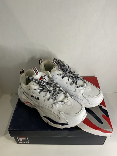 Fila Womens Ray Tracer Classic Athletic Sneakers White Red Blue Size 6.5 W  | eBay