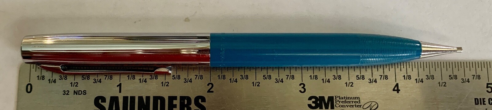 VINTAGE SHEAFFER'S MECHANICAL PENCIL, BLUE & CHROME, 1960'S, 0.7 MM
