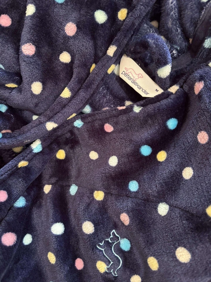 New PETER ALEXANDER Polka Dot Plush Dressing Gown-Size M/12 - image 2 of 2