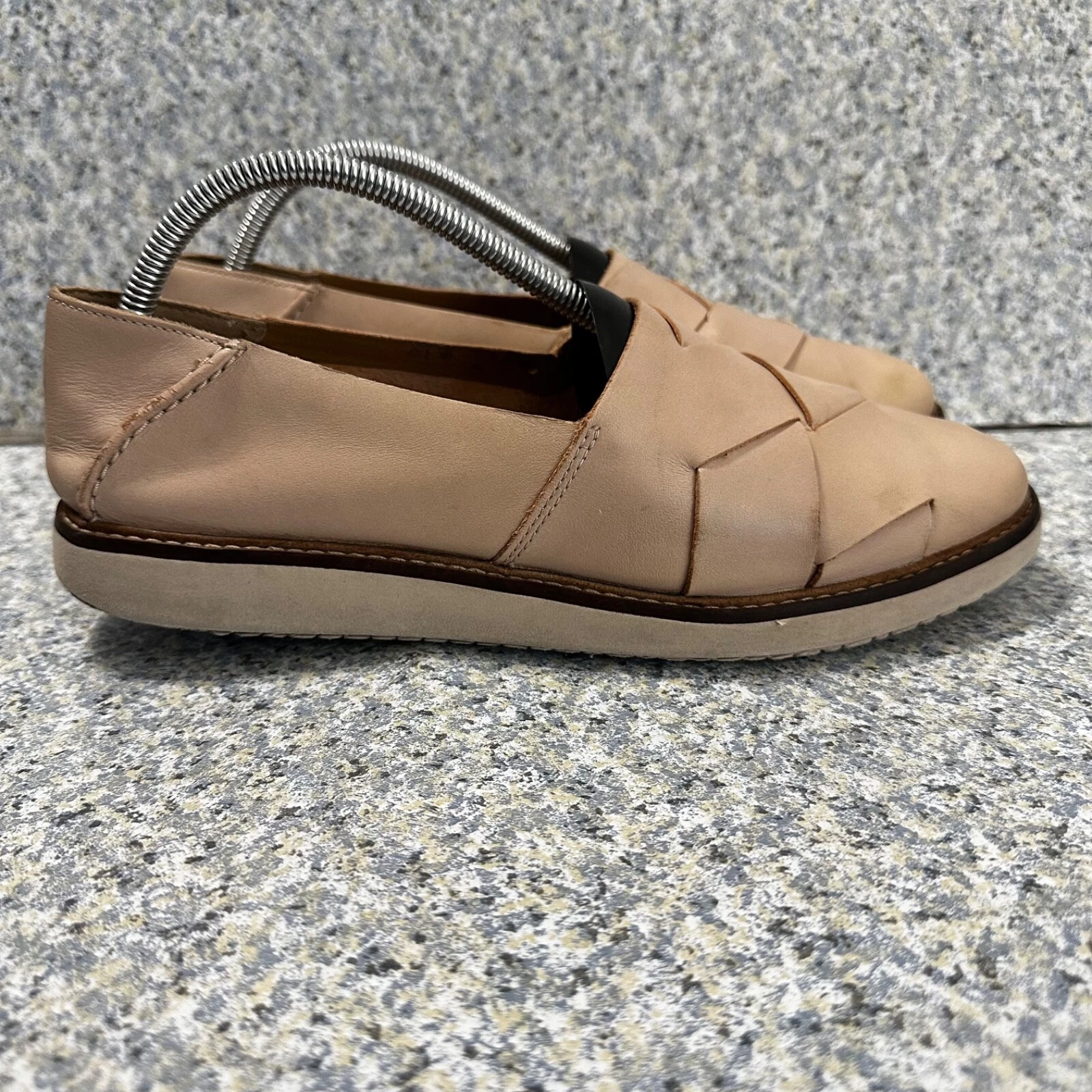 Ballerine Clarks Artisan Glick Harvest da donna taglia 10 beige in pelle comode casual