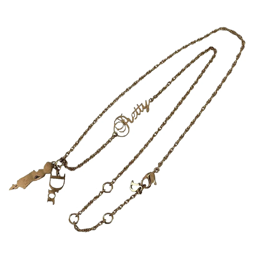 Collana donna Christian Dior logo oro