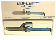 BaBylissPRO Nano Titanium Curling Iron Size 1 1/4 in 32 mm blue/grey