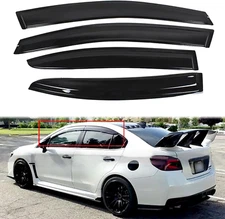 4-Pack Side Window Vent Visor Rain Guard Wind Shade Deflector JDM Style Black  f