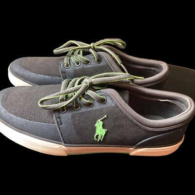 Polo Ralph Lauren Faxon Low-SK-VLC Casual Sneaker Charcoal Gray Size 8.5D NEW