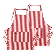 Mijotex Kitchen Chef Apron Adjustable Bib with 2 Pockets for Cooking Grilling