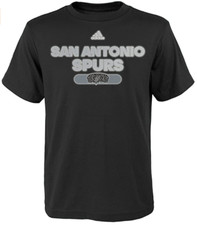 Adidas San Antonio Spurs Boys Large L Black T-Shirt NBA Basketball Youth Reflect