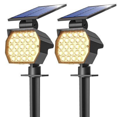 Solar Spot Lights Outdoor23 LEDs Landscape Lighting with Auto On/Off and 3 Li...