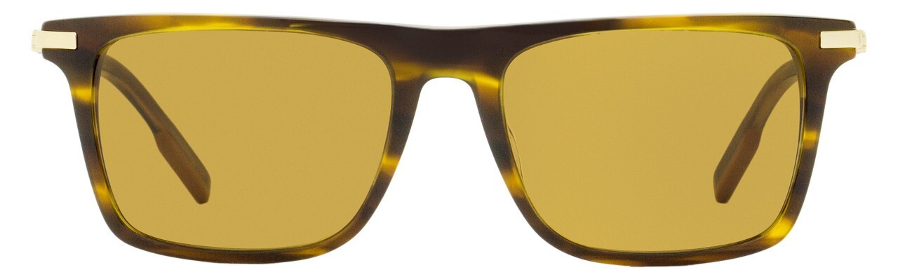 Солнцезащитные очки Ermenegildo Zegna EZ0204 52E из коричневого полосатого квадратного пластика 56-18-145 41290₽