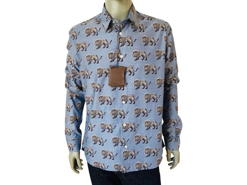 Rock Roll N Soul Men's Animal Print Stretch Long Sleeve Button-Up Shirt - Cotton Spandex Fashion Top