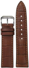 22mm RIOS1931 for Panatime Cognac - Louisiana Leather Watch Band w Gator Print 1