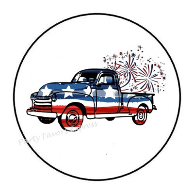 10cm Auto-Aufkleber Sticker Decal Laptop Farbe July Truck Fireworks bunt R2155