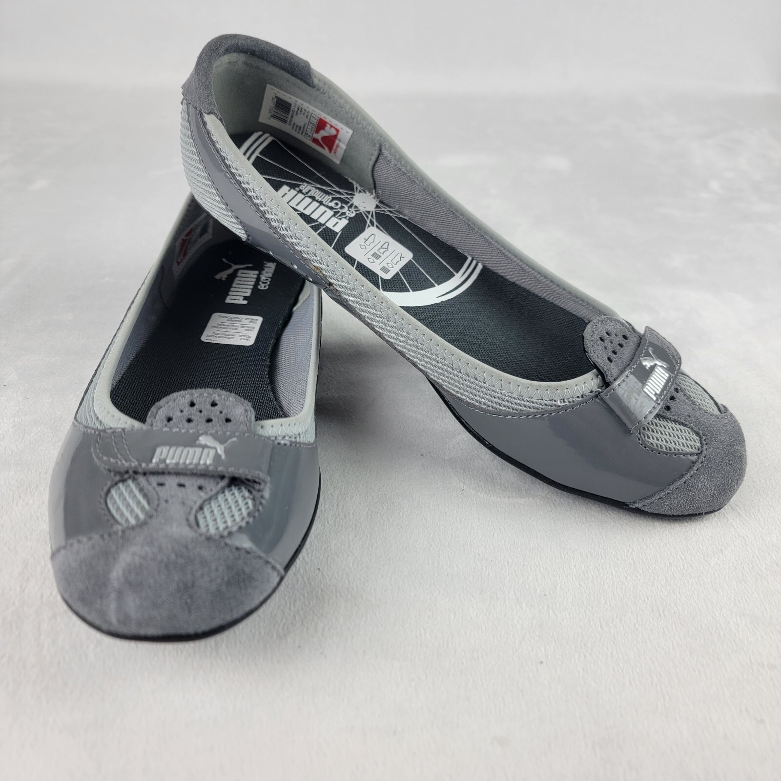 Puma Women's Zandy Gray Sport Lifestyle Ballet Flats Slip On Comfort