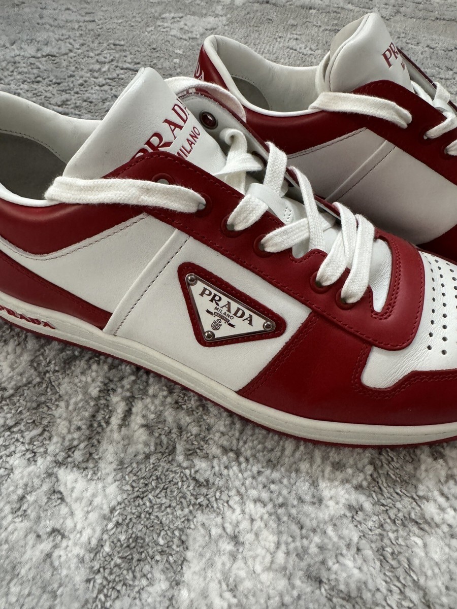Prada Downtown Men's Sneakers EUC Red Size 36.5 | eBay