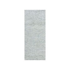 2'6" x 6' Gray Hand Knotted Grass Design Modern Undyed Wool Runner Rug R79823