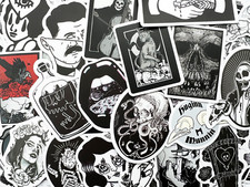 25 Random Scary Skull Dark Cool Bottle Stickers Punk Tattoo Horror Sticker Bomb