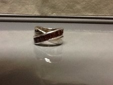 Garnet Sterling Silver Ring 7