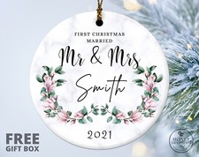 Personalized Married Ornament, First Christmas as Mr and Mrs Ornament 2023