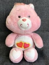Vintage 1983 Kenner 'Love A Lot' Care Bear Pink with Hearts 13 Inch Plush Toy 