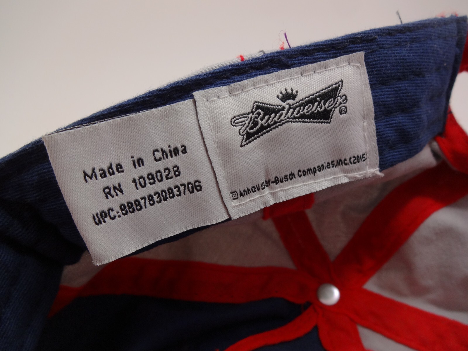 Budweiser Hat Cap Adjustable Strapback Red White … - image 6